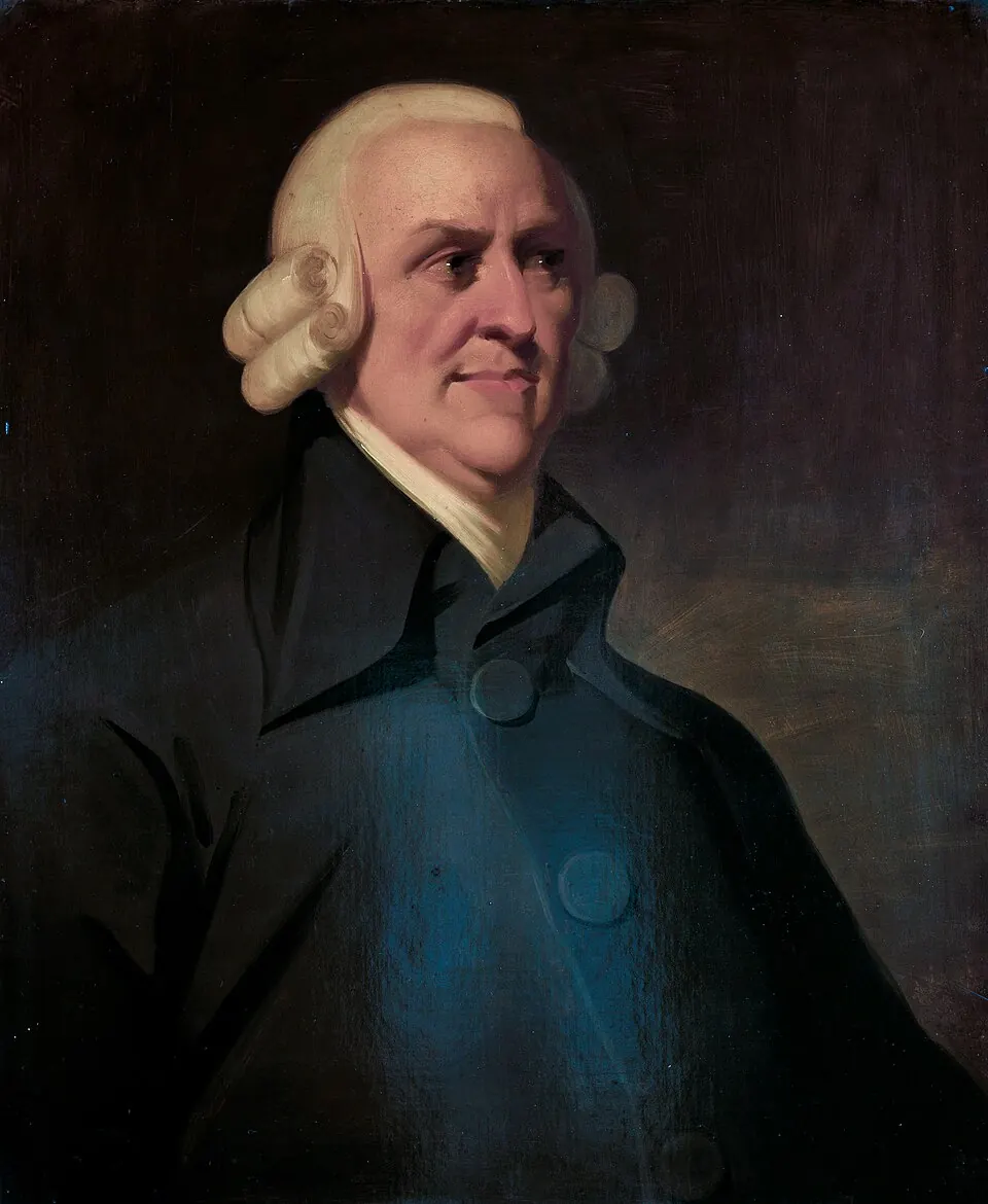 Adam Smith, portrait by an unknown artist (c. 1800).