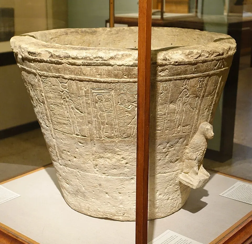 Water clock from the reign of Ptolemy II (285–246 BC), from the time of Ctesibius. Oriental Institute, Chicago.