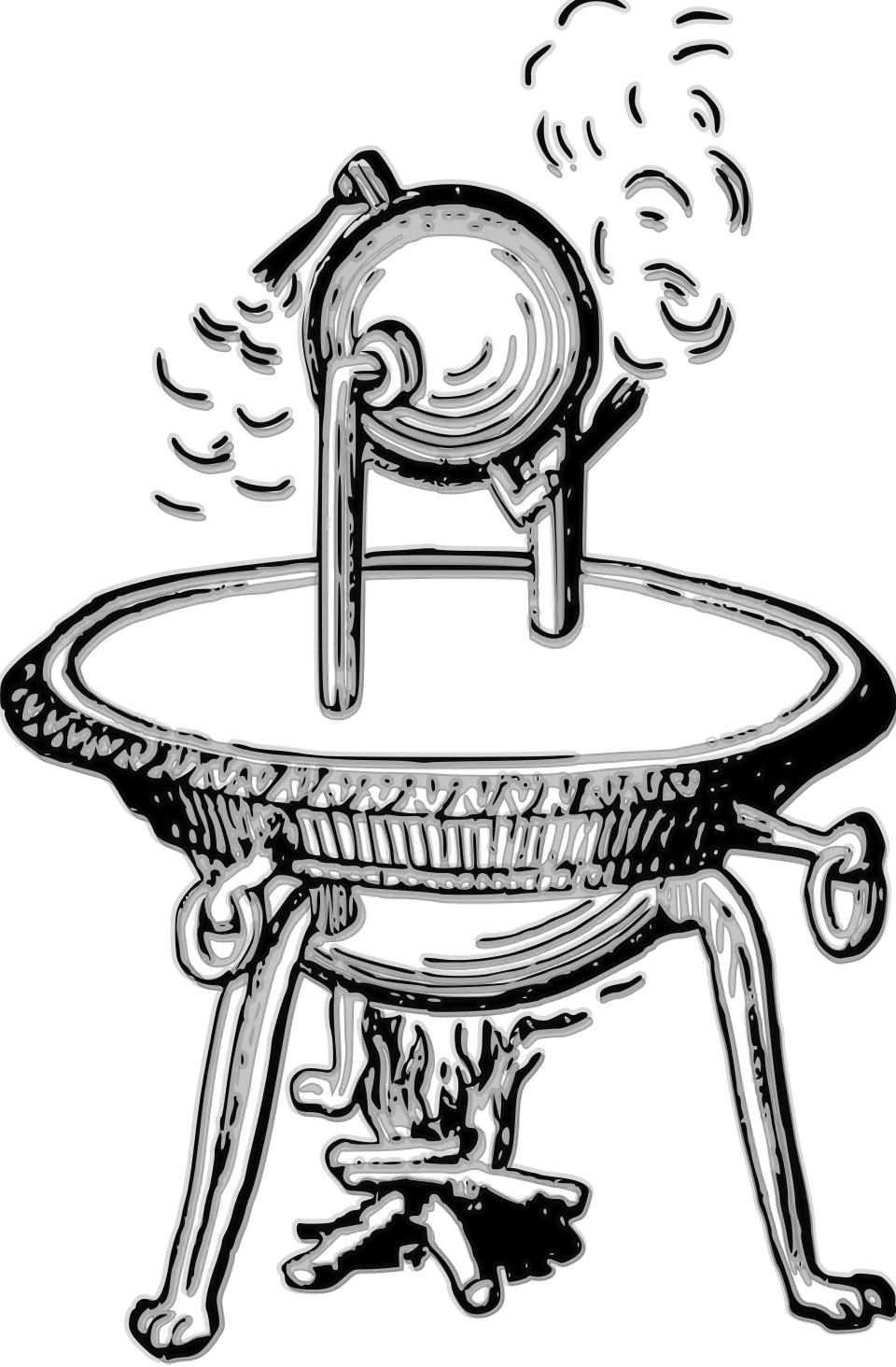 The aeolipile, Hero's steam sphere (illustration).