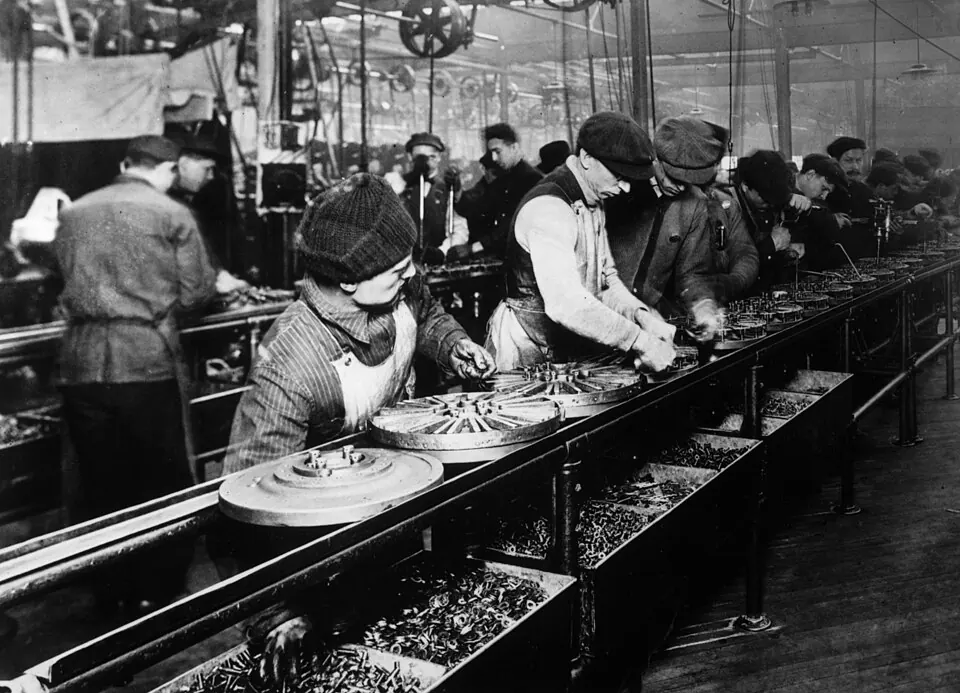 Ford assembly line in 1913.
