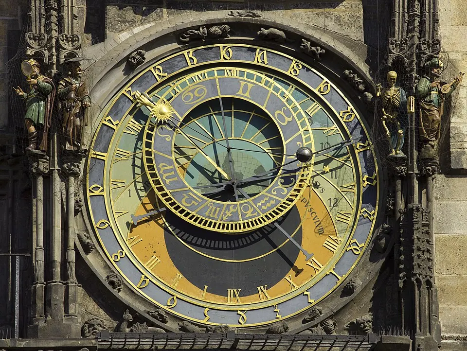 Prague astronomical clock, installed in 1410.