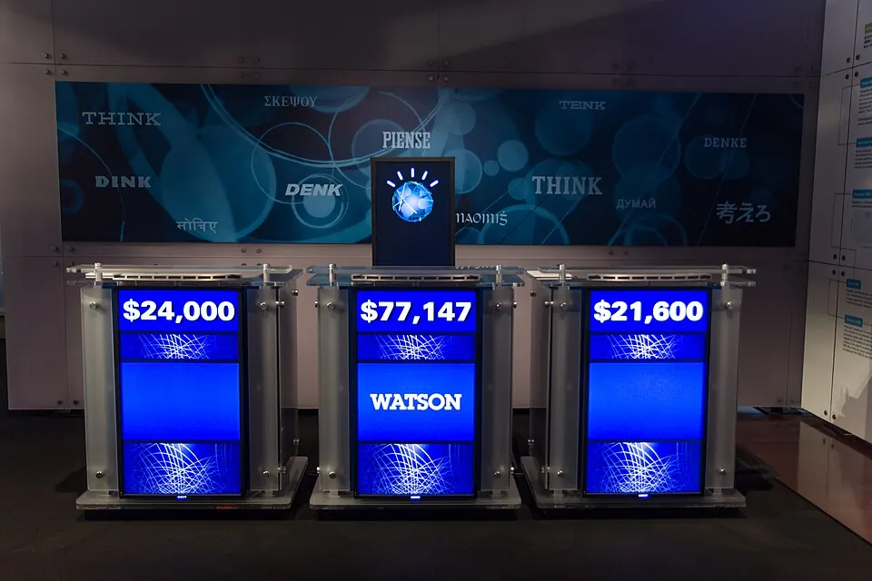 Watson on the Jeopardy! stage.